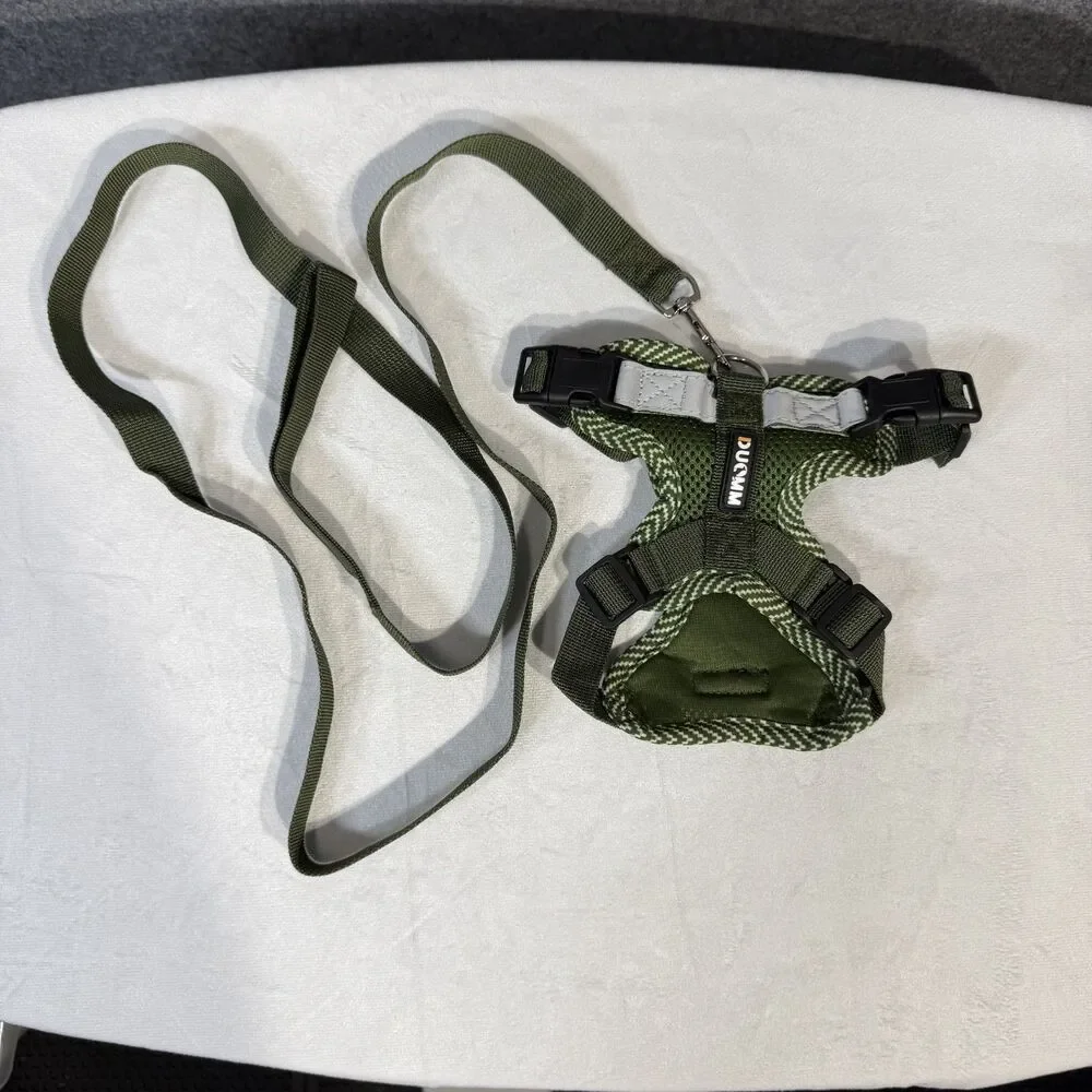 Duomm Dog Harness & Leash Combo‎ Forest Green Color for Small Dogs